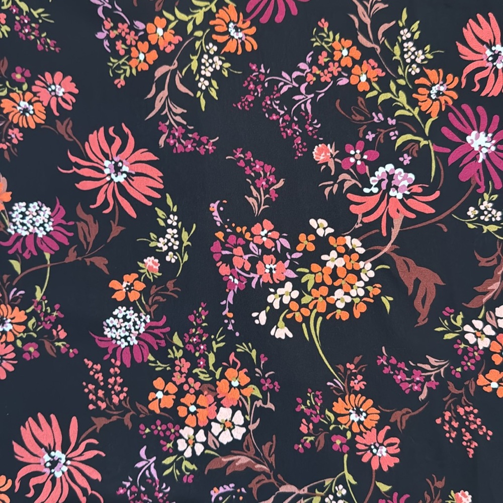 Adrianna Papell Women’s Black Floral Blouse Sz L - Picture 2 of 5